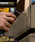 Installing Premium Exterior Wood Screws For Outdoor Decking Projects Eight By One And Three Quarter Inch in wood