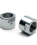 Badass Heavy Duty Threaded Axle Sleeve And Precision Spacer Lock Nut Kit For Toro Zero Turn Mower with two chrome lock nuts.
