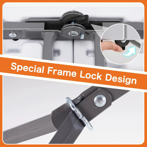Frame lock mechanism of Four Foot Go To Folding Picnic Table With Carrying Handle Easy To Fold And Store Portable Lightweight Table