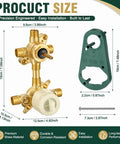 Heavy Duty Solid Brass Shower Rough In Valve With Two To Three Function Integrated Transfer Diverter And Pressure Balancing, 18cm height.