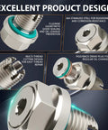 Badass M14.1x1.5 Magnetic Piggyback Oil Drain Plug With 304 Stainless Steel And Self Tapping Thread Repair Kit showcasing design features.
