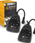 Heavy Duty Outer Timer Outlet Waterproof Plug In Dusk To Dawn Light Sensor 24 Hour Mechanical Countdown with two timers and box.