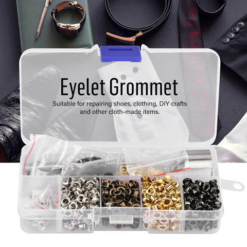 All In One Grommets And Eyelets Kit For Leather Craft And Sewing 420 Pcs 3mm Grommets With One Eighth Inch Size Includes Three Hand Tools Washer Set Eyelet Setter Perfect For Shoes Bags Clothing And DIY Projects in open plastic case