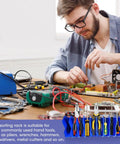Man working with tools in workshop setting, featuring 2 Pack Pliers Organizer Rack With Nonslip Base, 10 Slot Drawer Plier Tray