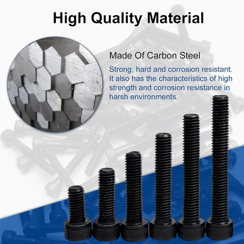 High quality carbon steel Hardcore M18 X 80Mm Hex Socket Head Cap Screws 12 9 Grade with black oxide finish.