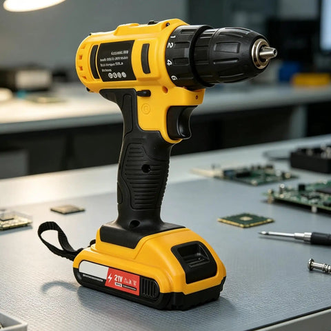 Cordless Power Tool Featuring Quick Change Chuck And Ergonomic Grip For No Sweat Cabinet Assembly And Ceiling Projects Slick Two Mode Operation Delivers Knockout Performance Without Wire Tangles Or Setup Drama Perfect For Homebody Hustlers And Weekend on workstation with circuit boards