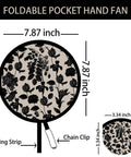 Image of 4 Pack Foldable Hand Fans Dark Botanical Print Pop Up Pocket Cooling Gadgets, 7.87 inch fan size, compact for travel.