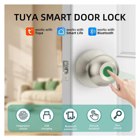 Ditch The Old School Keys With This Ultra Smooth One Touch Fingerprint Smart Lock Keyless Entry Door Deadbolt Fo Shur close-up of smart lock with fingerprint unlock feature
