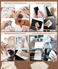 Eyeglass cleaning cloth, natural chamois, 12x12 in, reusable scratch-free for lenses, glasses, screens, cameras.