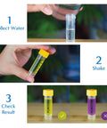 Steps for Top Shelf Two Pack Water Testing Kit To Nail Down E Coli And Coliform Fast Easy Color Shift Tests for drinking water.