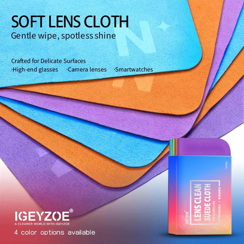 iGeyzoe 8-pack microfiber lens cleaning cloths in assorted colors for glasses and screens