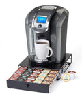 Under Coffee Pot Storage Sliding Drawer Space Saver For K Cup Pods, Black, 30 Pod Capacity under coffee maker