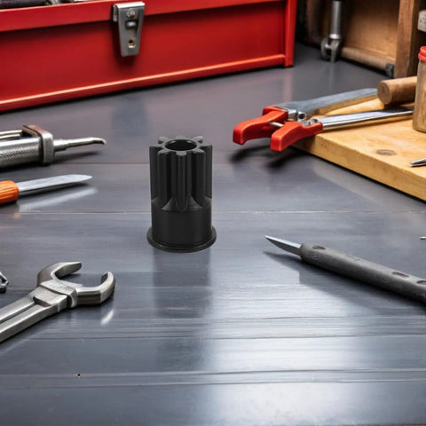 Dual End Engine Barring Socket Wrench Shop Tested For Cat 3200 And 3406 Series Engines on workbench surrounded by tools.