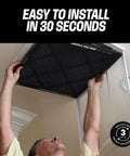 Person installing 20x25x1 HVAC Air Filter MERV 13 With Activated Carbon For Odor Removal into ceiling vent in 30 seconds
