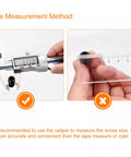 Measurement methods for Heavy Duty Five Pack M8 X 16mm Ball Spring Plunger Grub Screws using caliper and ruler.