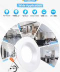 Five To Six Inch LED Recessed Can Lights 12 Pack With Heavy Duty Metal Baffle Trim Dimmable Damp Rated 12W Equivalent 110W 1100 Lumens Retrofit Lighting 5000K Daylight ETL FCC Energy Star illustration with applications