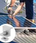 Installation of Heavy Duty Solar Panel Clamp Kit Includes Ten Piece Anodized Aluminum Z Bracket Set For RV Tile House Roof.