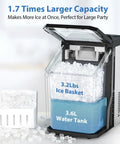 Countertop Nugget Ice Maker 55 Lbs Per Day With 3.6L Water Tank And 3.2 Lb Ice Basket Self Cleaning Pebble Ice Machine Stainless Steel Housing