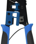 Telemaster Modular Plug Crimp Tool For CAT5e And CAT6 Data And Voice Cables All In One Crimper And Wire Stripper blue design