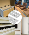 Top Shelf 48 Inch Full Length Piano Hinge Solid As A Rock Stainless Steel Continuous Hinge Hardware For Cabinets And Custom Shops Includes All Mounting Screws, displayed on various furniture.