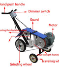 Smooth Operator Portable Belt Grinder With Three Adjustable Sanding Belts For Knife Making Sharpening And Woodworking Polish 220V 4KW Beast with labeled features.