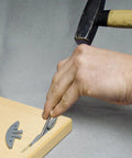 Kickass Wood Jointing Kit - No Sweat Snap In Install - Super Secure Hold For Quick Cabinet Builds - Dope Quality Fast Biscuit Connectors - 25 Pair Pack Of Ace Hardware For Professionals And Enthusiasts - hand using hammer for snap in installation