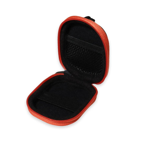 Open view of Built Like A Tank Compact Carrying Case For Apexforge Iring Laser Measurement Tool, showing soft interior and mesh pocket.