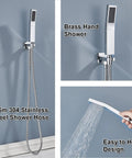 Rainfall Shower System With 10 Inch Chrome Shower Head And Handheld Sprayer Ceiling Mounted Faucet Set Solid Brass Body