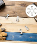6 Pack Rock Solid Sliding Door Rollers With Galvanized Nylon Tracks For Cabinets And Furniture Built For Smoother Than Butter Gliding on wooden surface.
