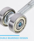 Rock Solid Heavy Duty Sliding Door Roller Featuring Dual Bearings For Butter Smooth Closet Track Replacement close-up view of roller.