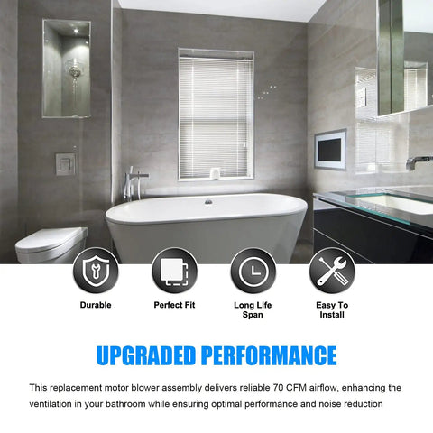 Upgraded Bathroom Fan Motor And Blower Assembly For Broan Nutone Ceiling Heaters for optimal ventilation in a modern bathroom.