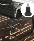 Black Bell Chair Caster Replacement Set For Office Swivel Seats Featuring Quick Click In Nylon And Iron Design for a swivel chair.