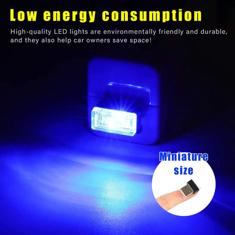 USB Car Interior Atmosphere Light Kit, 4 Pack Plug In Ambient LED Night Lamps For Most Cars, Portable USB Decor Lighting in use