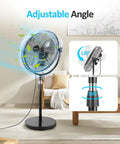Beefy 20 Inch High Velocity Pedestal Fan With Adjustable Height And Tilt For Industrial And Home Use shown in room angle