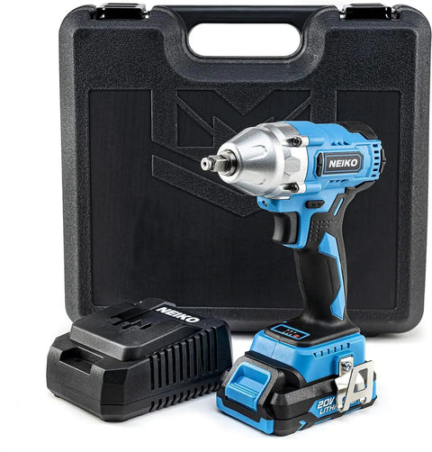 3 8 Inch Drive Brushless Cordless Impact Wrench 20 Volt Compact Workhorse With Lithium Ion Battery And Fast Charger 185 Foot Pounds Torque 0 To 3300 Impacts Per Minute 0 To 2800 RPM Ideal For Auto Repair And DIY with black case and charger