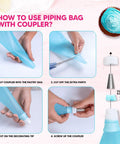 Next Level Cake Decorating Kit Featuring Hella Durable Anti Burst Piping Bags Stainless Steel Frosting Tips Set And Reusable Pastry Supplies For Baking Like A Champ Zero Worries instructions on how to use a piping bag with coupler.