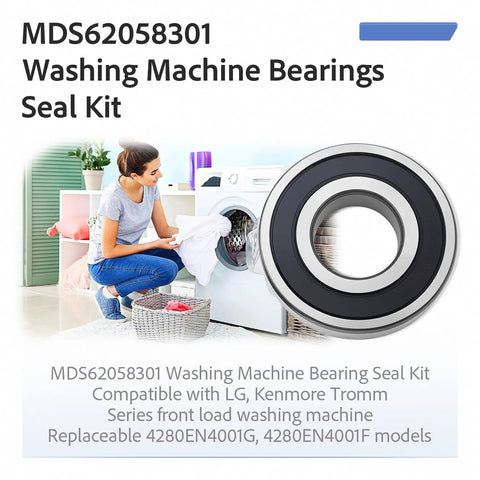 Top Shelf Front Load Washer Tub Bearing And Seal Repair Kit Fits Lg Kenmore Units, MDS62058301 seal and bearings in view.
