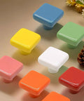 Totally Fresh Glossy Ceramic Square Cabinet Knobs And Drawer Pulls In Bold Red Set Of Six Super Heavy Duty Handles For Kitchens Or Dressers With Easy Peasy Hardware Setup