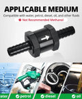 Five Sixteenths Inch Inline Fuel Check Valve One Way Non Return For Diesel And Gasoline Aluminum 6061 T6 Black Finish