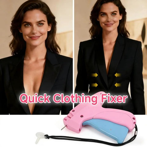 No Sew Stitch Gun for Clothes with 2000 Fasteners and 6 Needles to Fix Broken Hems and Straps on the Fly and Save Your Threads All Day Long without any Messy Needle Work Gonna Drive You Crazy in pink and blue color.