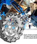 6 Inch Mecanum Wheel For Robots With 16 TPU Rubber Rollers, Heavy Duty Metal Construction, 45 Degree Omnidirectional Drive in industrial setting