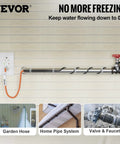 Self Regulating Pipe Heating Cable 60 Feet 5W Per Foot Heat Tape For Freeze Protection Keeps PVC Metal And Plastic Pipes From Freezing 120V Ideal For Outdoor Hoses Basements Valves And Drains shown installed on metal pipe