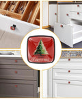 Square Glass Cabinet Knobs Set Of Four With Mounting Screws For Kitchen And Bath Furniture Upgrade on various drawers.