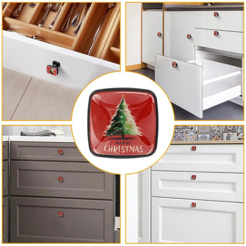 Square Glass Cabinet Knobs Set Of Four With Mounting Screws For Kitchen And Bath Furniture Upgrade on various drawers.