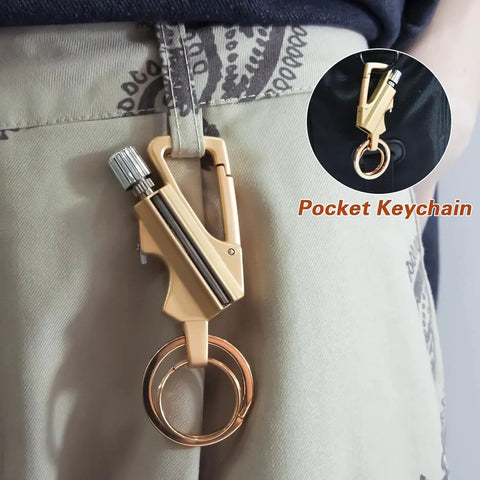 Two Pack 3 In 1 Multitool Lighter With Keychain Bottle Opener Reusable Waterproof Strike Anywhere Fire Starter on pants