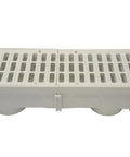 5.5 In Deep Profile Channel Drain Kit With HDPE Grates And End Caps For Driveways, Patios, Pool Decks And Courtyards, Trench And Channel Drainage System, 39.4 In Long, Gray, Includes End Caps