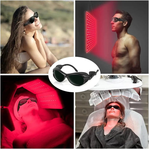 Straight Up Rock Solid Red Light Therapy Glasses And Eye Protection Goggles For 660nm 850nm Nir Block Harsh Glare With Heavy Duty Od3 Plus Lens in use with red light therapy.
