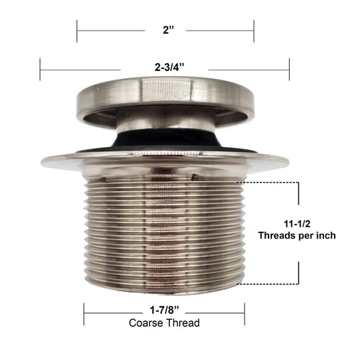 Solid Build Tip Toe Bathtub Drain Plug Trim Set With Two Hole Overflow Faceplate Oil Rubbed Bronze Finish 50 Pack showing dimensions and fine details.