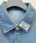 Heavy Duty Rectangular Magnetic Buttons Hidden Clasp Set Hella Secure For Leather Bags Jackets And Luggage 10 Pack on denim jacket collar.