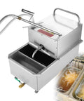 Heavy Duty 48 Liter Deep Fryer Oil Filter Machine With Mobile Cart features stainless steel design and filtration system.